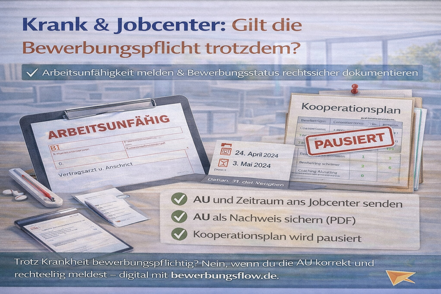 Bewerbungspflicht bei Krankheit: Was musst du dem Jobcenter melden?