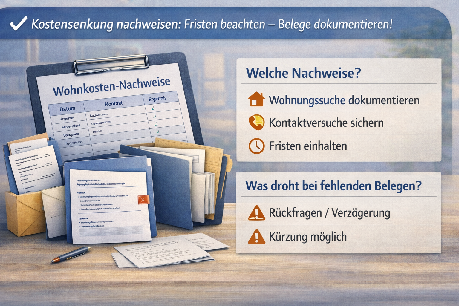 Kostensenkung vom Jobcenter: Was musst du bei Wohnkosten nachweisen?