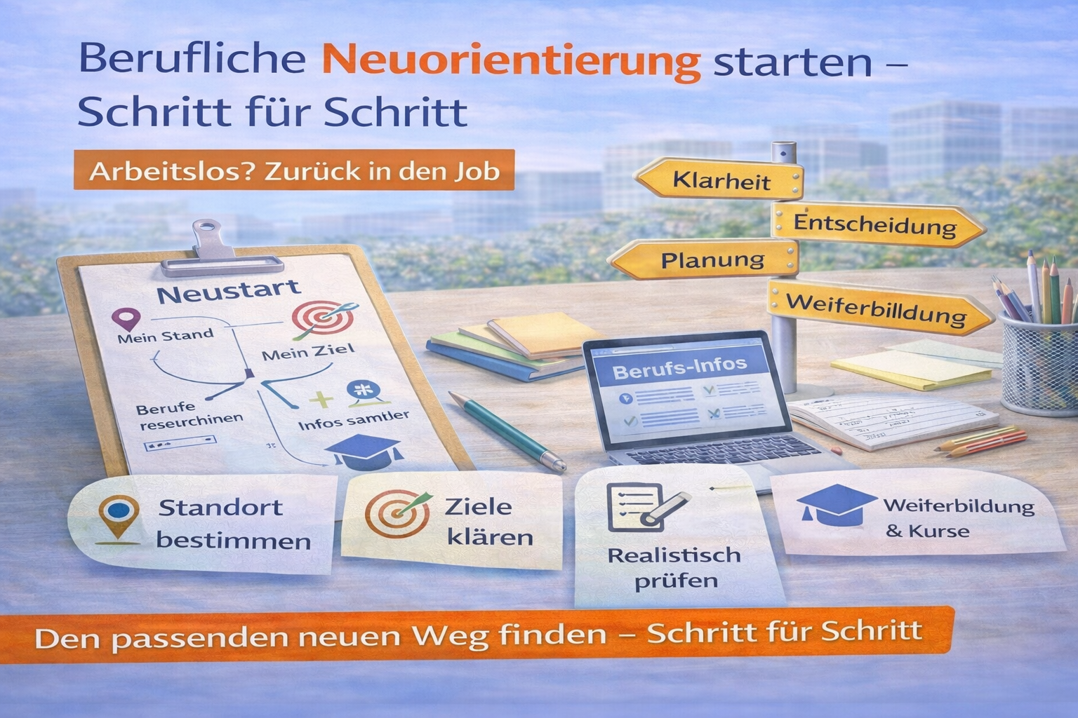 Berufliche Neuorientierung starten – schrittweise zum neuen Job