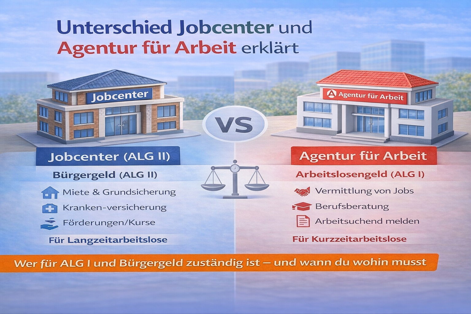 Unterschied zwischen Jobcenter und Agentur für Arbeit – einfach erklärt