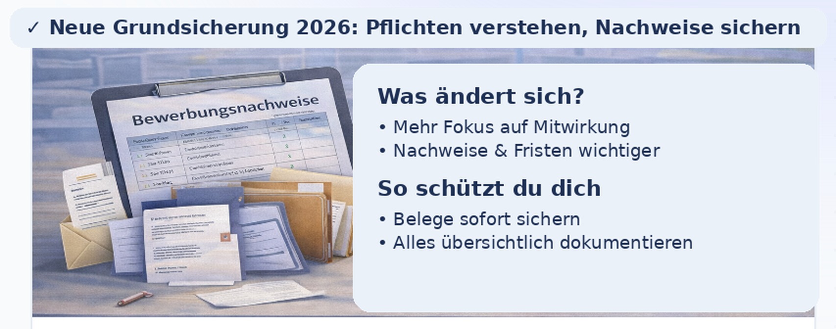 Neue Grundsicherung ab Juli 2026: Was ändert sich bei Pflichten & Nachweisen?